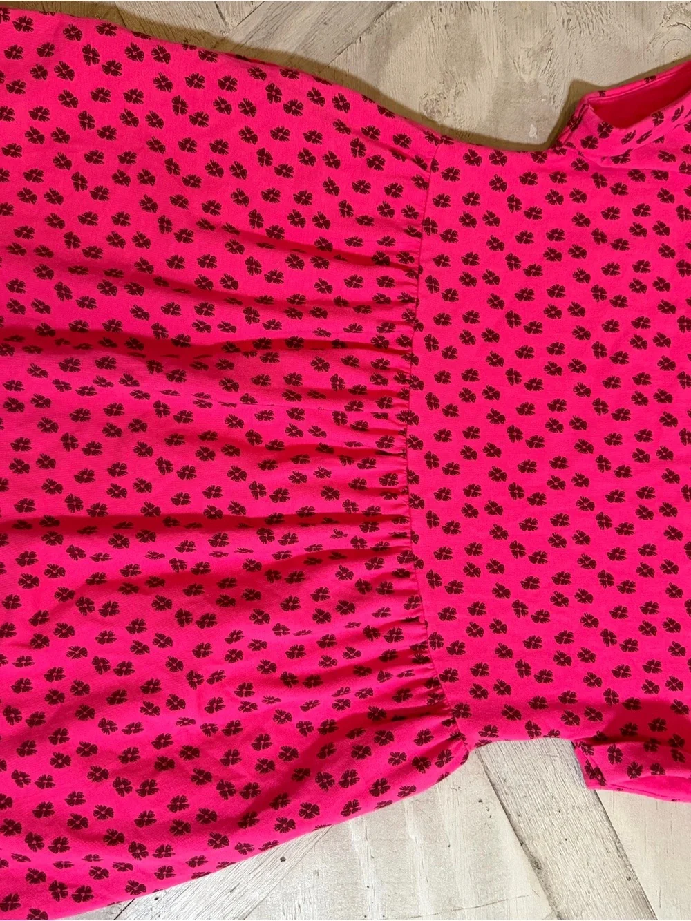 Vineyard Vines Deep Pink Floral Short Sleeve Girls' Dress Size Small 7-8 GUC